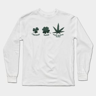 lucky and funny Weed Shirt Long Sleeve T-Shirt